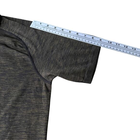 Lululemon Metal Tech Vent Polo Shirt Men’s Large Deep Meadow Brown Black Golf - Picture 9 of 10